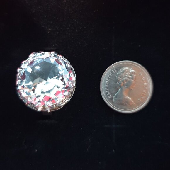 Vintage Alpo Kustaa Tammi Sterling Silver White Quartz Finnish Statement Ring - Picture 12 of 13